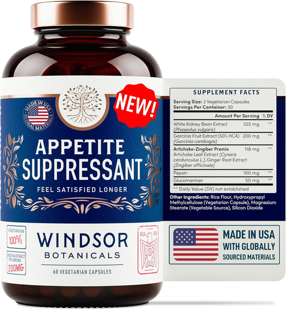 Windsor Botanicals Appetite Suppressant and Vegan B12 Liquid Bundle